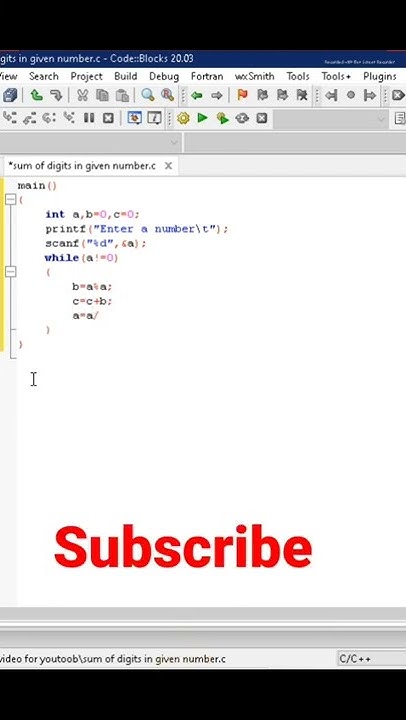 Write a program to calculate sum of digits of given number #short - YouTube