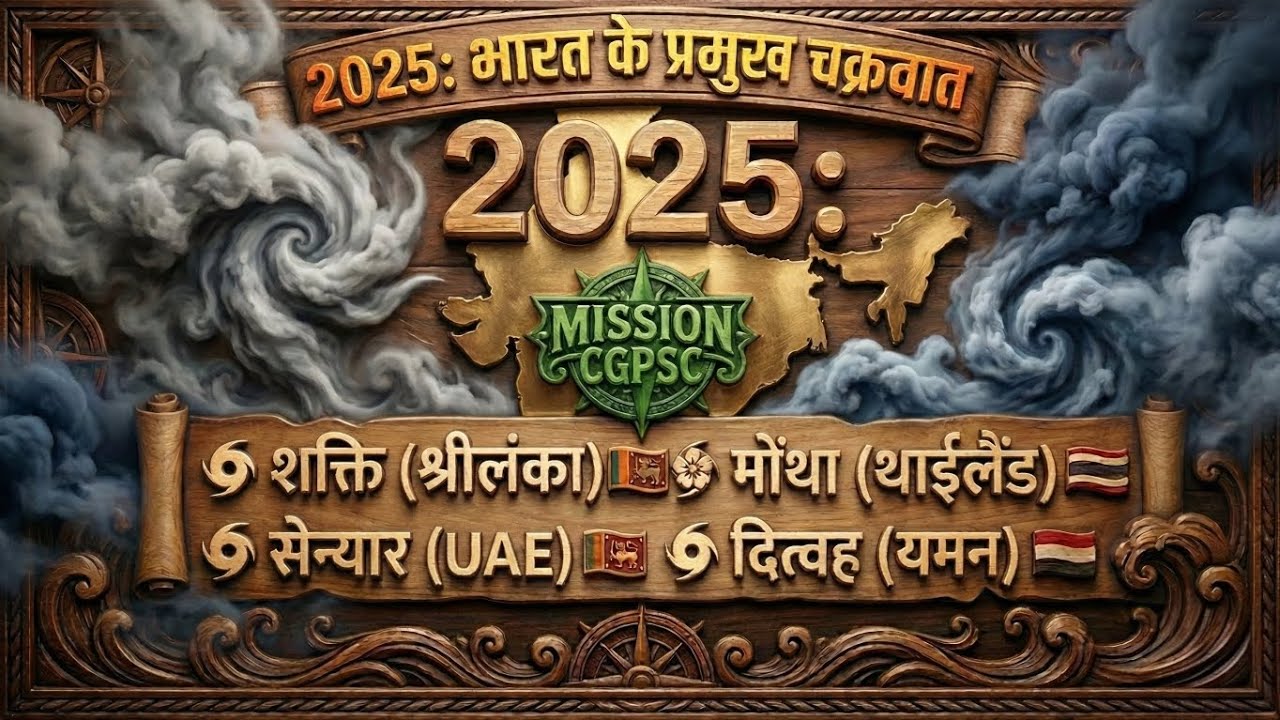 भारत  में आए हुए साइक्लोन  . Shakti, motha , cenyor , ditwah. 