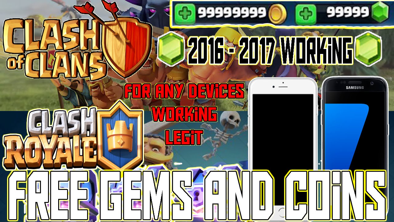 WAYS TO GET FREE GEMS FOR CLASH ROYALE AND CLASH OF CLANS (WORKS 2018) - 