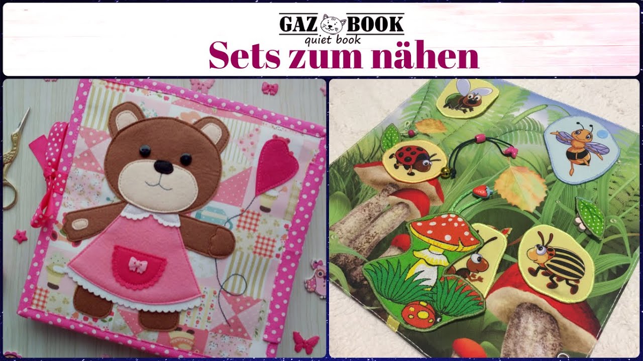Nähset. DIY Quiet Book. Fühlbuch Montessori. Stoffbuch-Motorikbuch selber  nähen-Bilderbücher. - YouTube