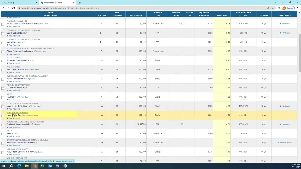 Annuity Rate Watch Demonstration YouTube Annuity Rate Watch Demonstration YouTube