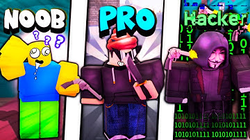 NOOB vs PRO vs HACKER in Roblox Murder Vs Sheriff Duels..
