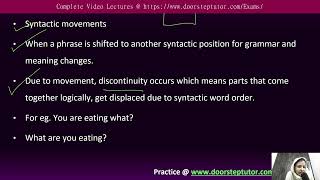 Pro-Drop, NP Movement, WH Movement and Head Movement - Syntax | UGC Linguistics #ugclinguistics