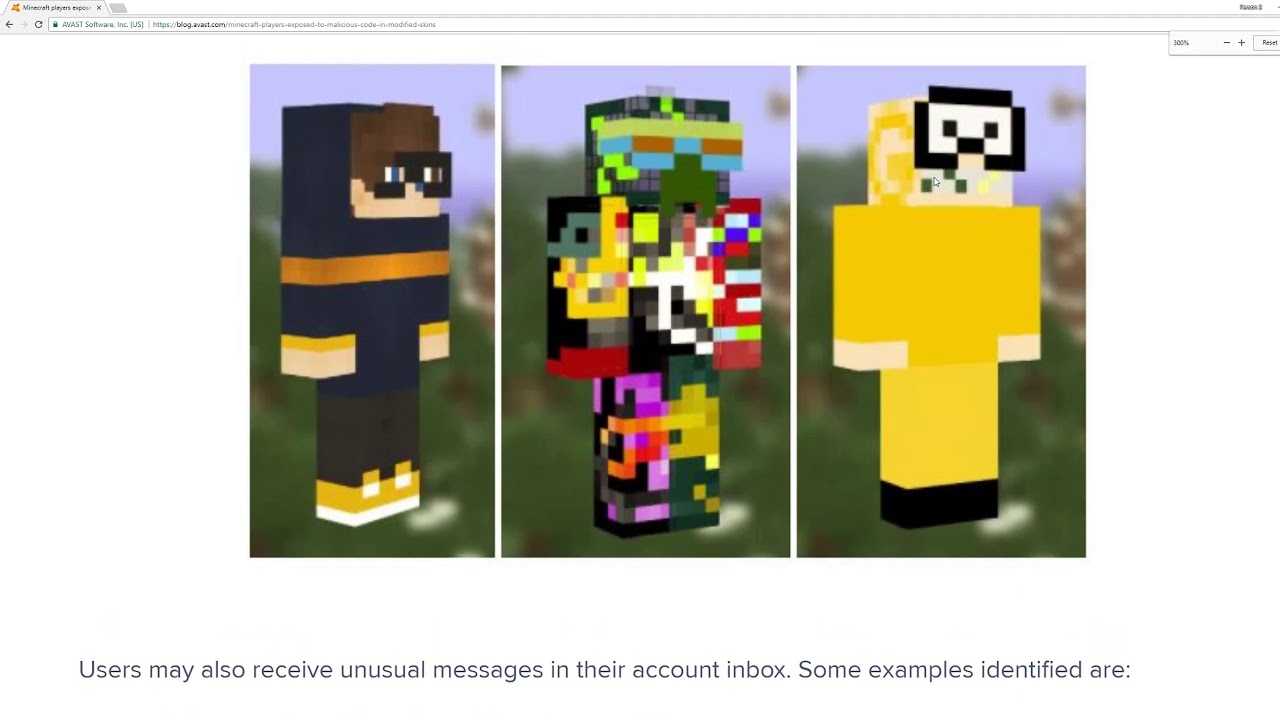 Malware Hidden In Minecraft Skins Youtube