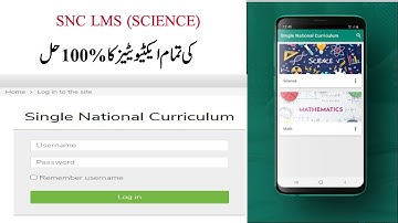 How to fill all Science activities in SNC LMS 100 % on pk net tv