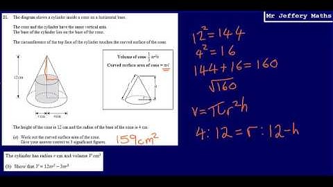 21b. Volume of a Cylinder Rearranging (GCSE Maths - Edexcel Practice Tests Set 2 - 3H)
