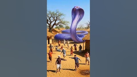When Everyone Ran, the Giant Snake Came to Help 😭 #ai #shorts #snake #village