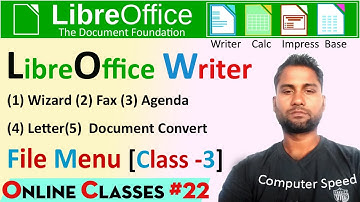 libreoffice | writer file menu | libre office writer wizard | writer wizard letter | wirter agenda |