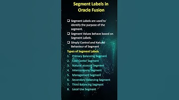 What Are Segment Labels in Oracle Fusion ? Segment Labels #OracleFusion #SegmentLabels #COA