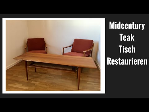 Video: Dänischer Vintage Teak Couchtisch