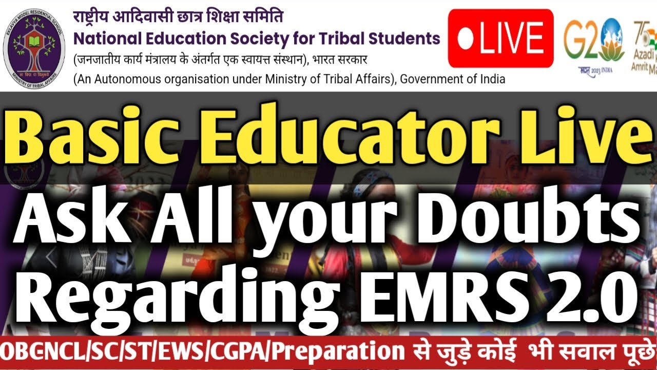 EMRS New Vacancy 2025। OBC-NCL/SC/ST/EWS/Preparation Related Queries 💯Basic Educator Sunday Live🔥