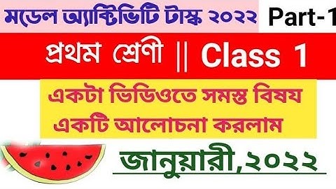 Class 1 all subjects Model Activity Task January 2022