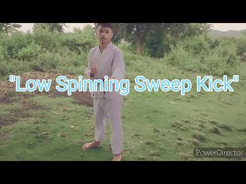 "Low Spinning Sweep Kick" TUTORIAL.. LEC.20 Pec.1 Fundamental Martial arts...
