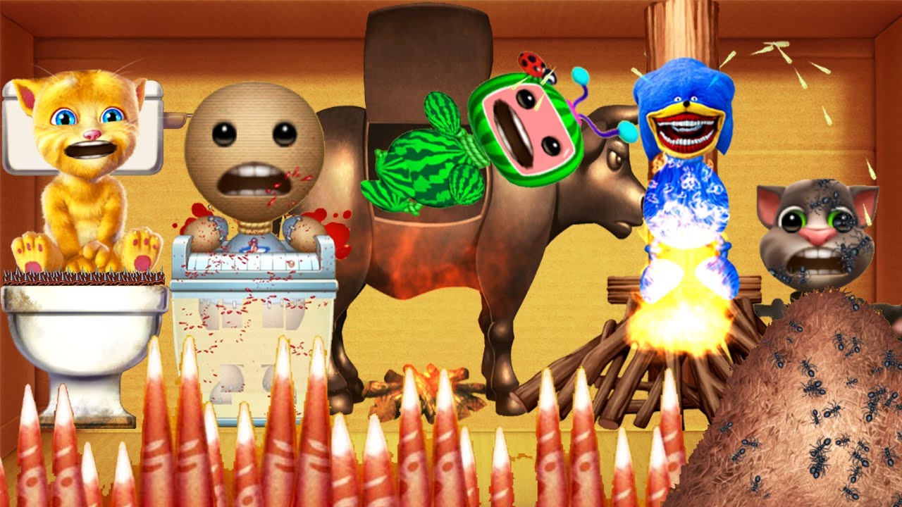 Cocomelon,Shin Sonic Tapes,Tom,Ginger vs Machines Horror | Kick the Buddy