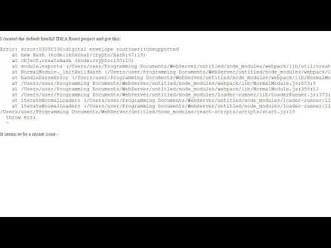 videoError message "error:0308010C:digital envelope routines::unsupported"