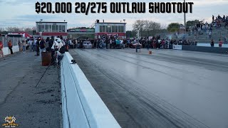 $20K Outlaw 28/275 Shootout 1st Round Justin Swanstorm Racing dominates