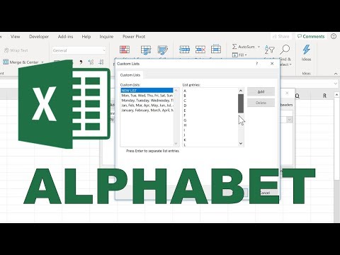 How to click and drag to fill in the alphabet in excel
