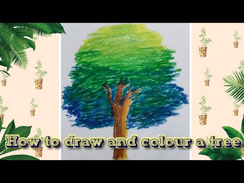 How to draw and colour tree easy sketch | Best drawing ever drawn for beginners | Very easy drawing