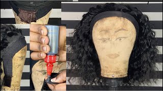 How To Make A HEADBAND WIG Using HAIR GLUE | BEGINNER FRIENDLY TUTORIAL