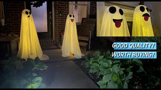 2Packs Halloween Decorations Outdoor,Halloweens Party Decoration Indoor,Spooky Ghost with Remote Con