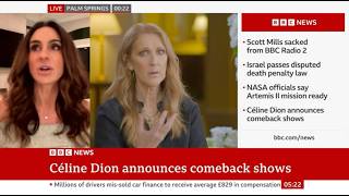 Jenene Caramielo LIVE interview on the BBC to talk about Céline Dion