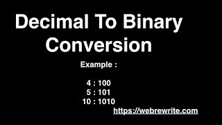 Convert Decimal Number to Binary  - Java Code