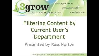 Filter SharePoint List or Library by Current User's Department
