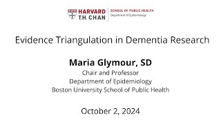 Maria Glymour Seminar, Oct 2, 2024