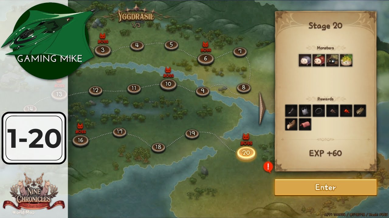 Stages 1-20 | Nine Chronicles Blockchain Cryptocurrency Game | No Commentary Gameplay