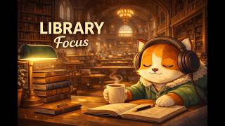 Cozy Study Music 📚 10 Hours Deep Focus in a Warm Library