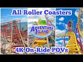  adventure island uk  all roller coasters 4k onride povs