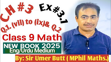 Class 9 Maths | Ch#3|Ex 3.1 Q1(vi-ix)&Q2 | Set Builder&Tabular Form| Eng/ Urdu Medium|New Book 2025