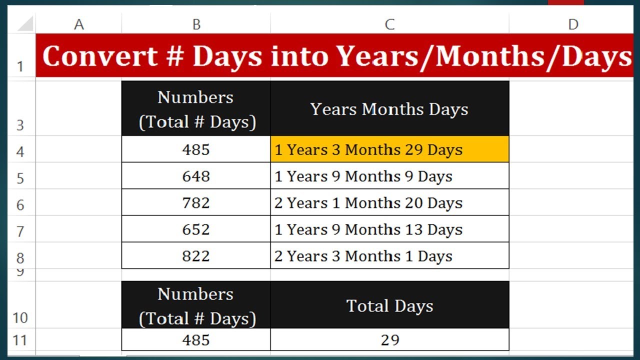 how-to-convert-days-into-years-months-and-days-in-excel-2013-youtube