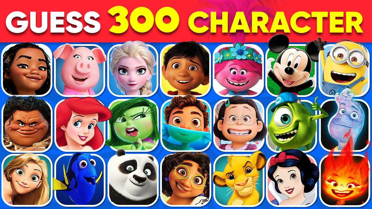 Guess the Disney Character in 3 Seconds | 300 Famous Disney Characters | Disney Character Quiz