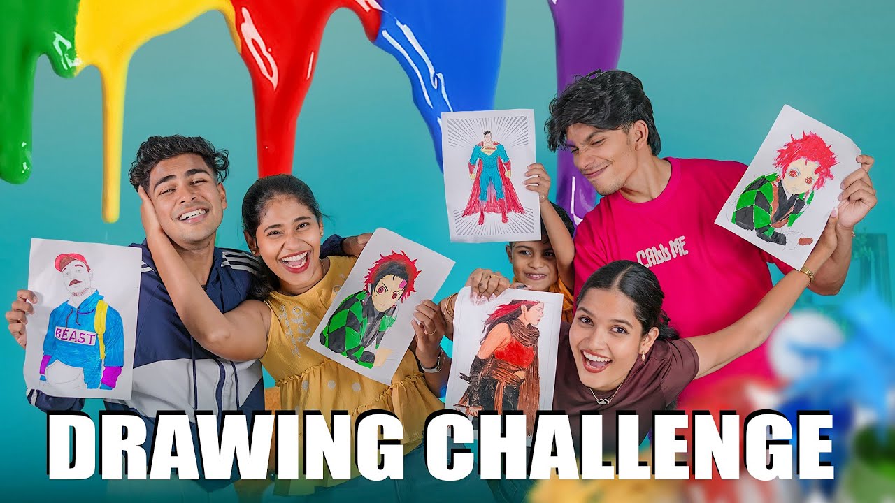 PAINTING CHALLENGE 😂 MOUTH 👄 1 HAND 🤚 2 HAND 🖐️🤚