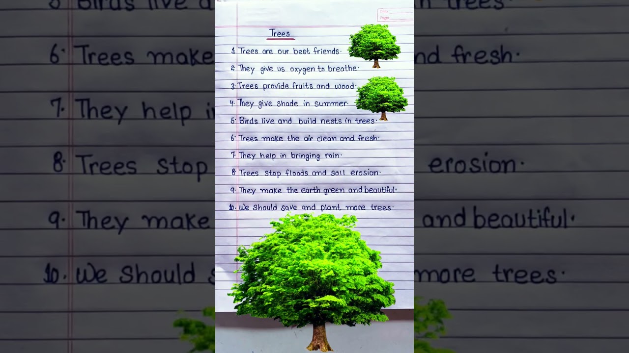 10 Lines On Trees in English/Essay On Trees in English/Paragraph On Trees/Trees Essay in English