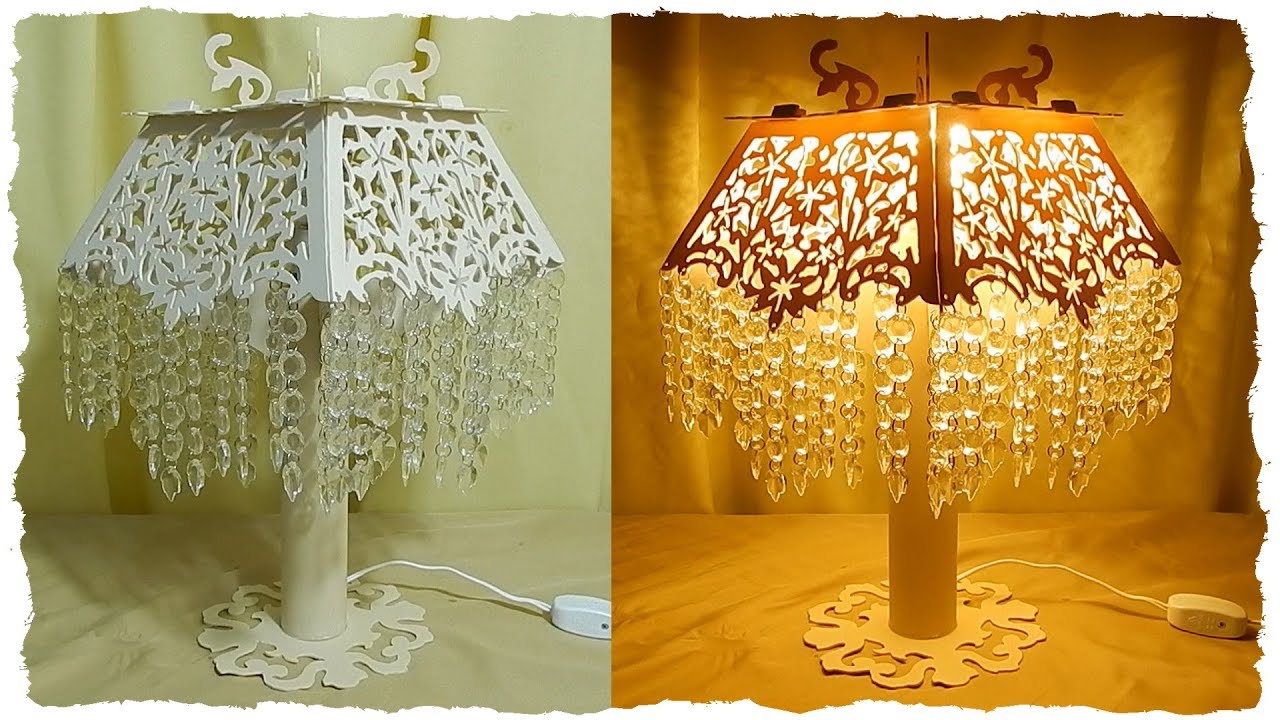 Aprenda fazer um abajur de pvc com cristais