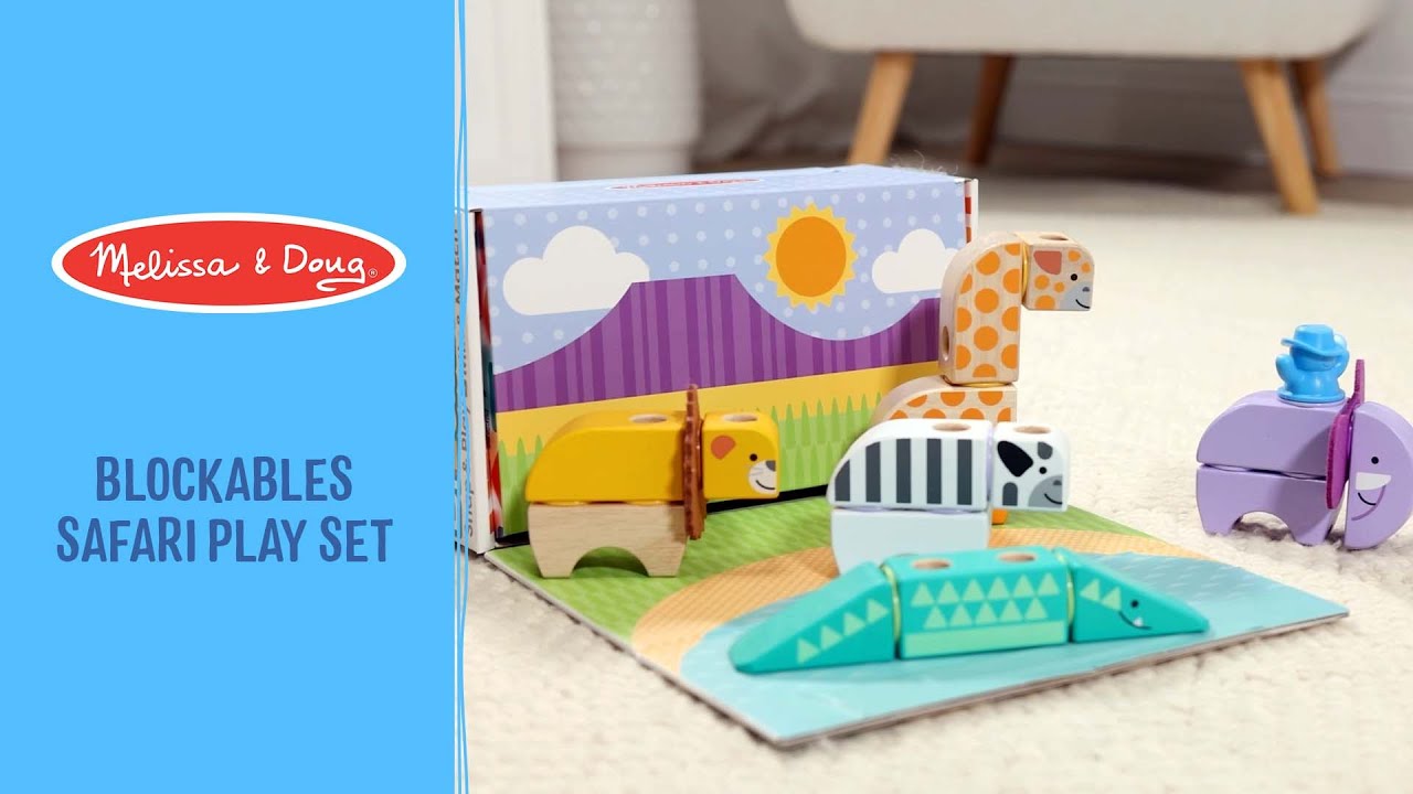 Melissa & Doug Blockables™ Safari Play Set - YouTube