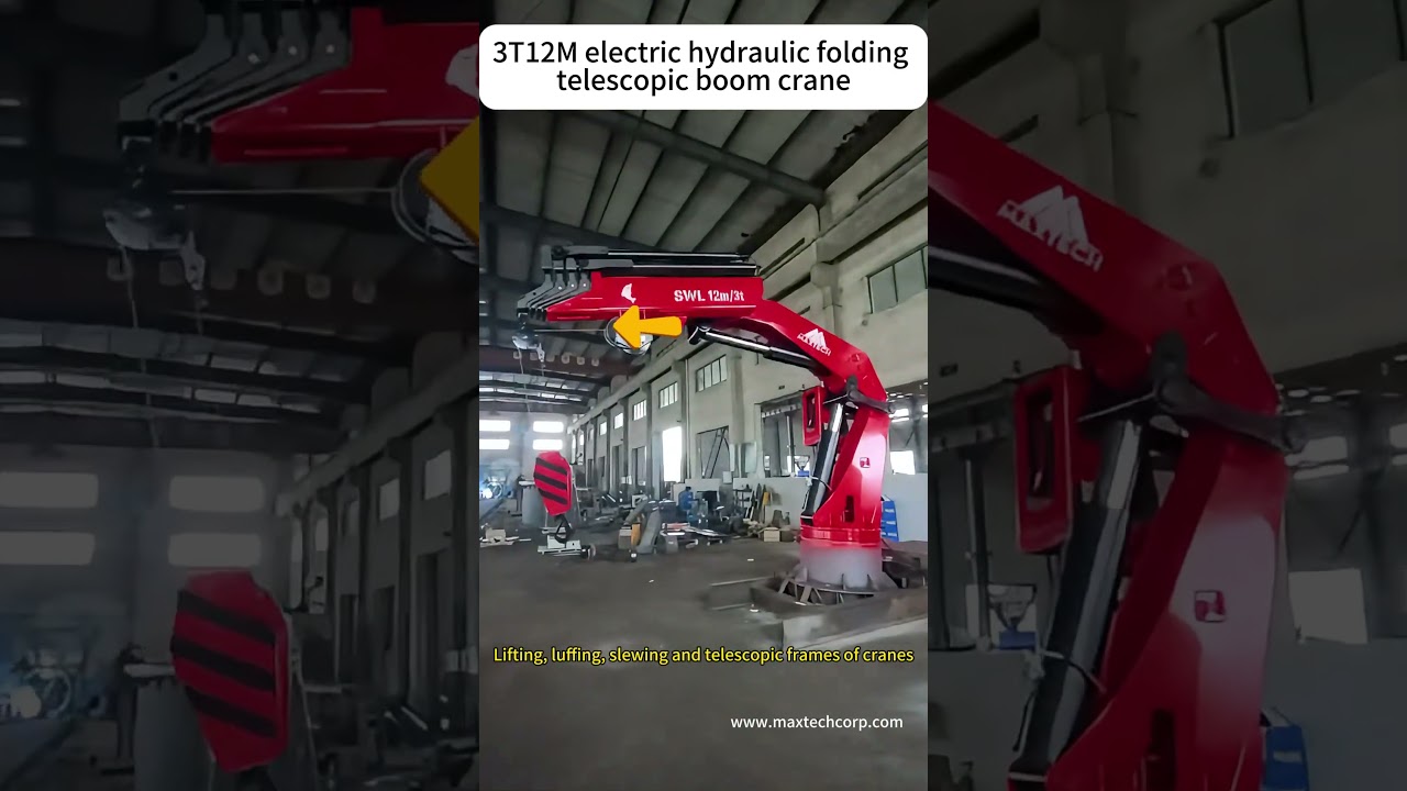 3T12M electric hydraulic folding telescopic boom crane