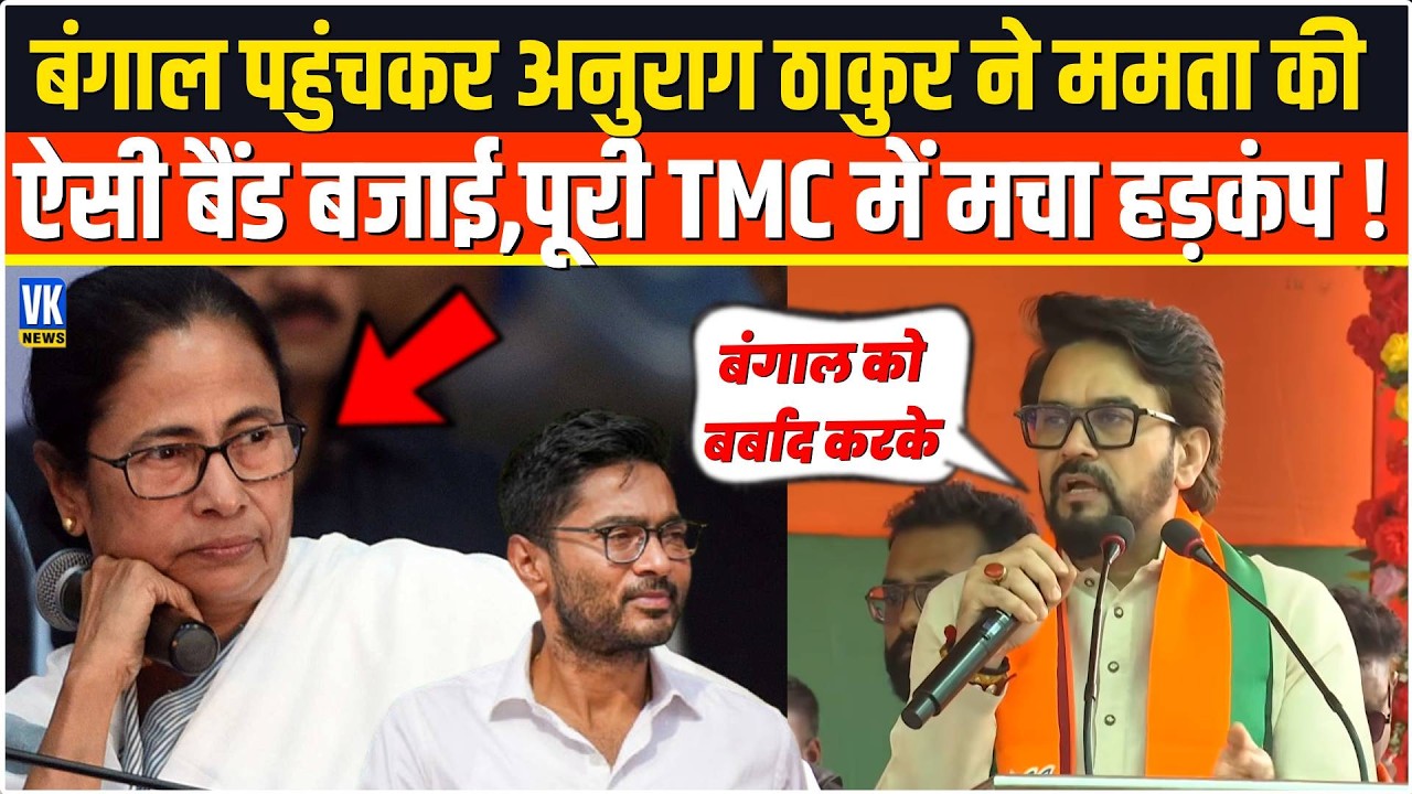बंगाल पहुंचकर Anurag Thakur ने Mamata Banerjee की ऐसी बैंड बजाई,पूरी TMC में मचा हड़कंप !