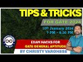 Gate 2024  general aptitude  tips  tricks  exam hacks  christy varghese