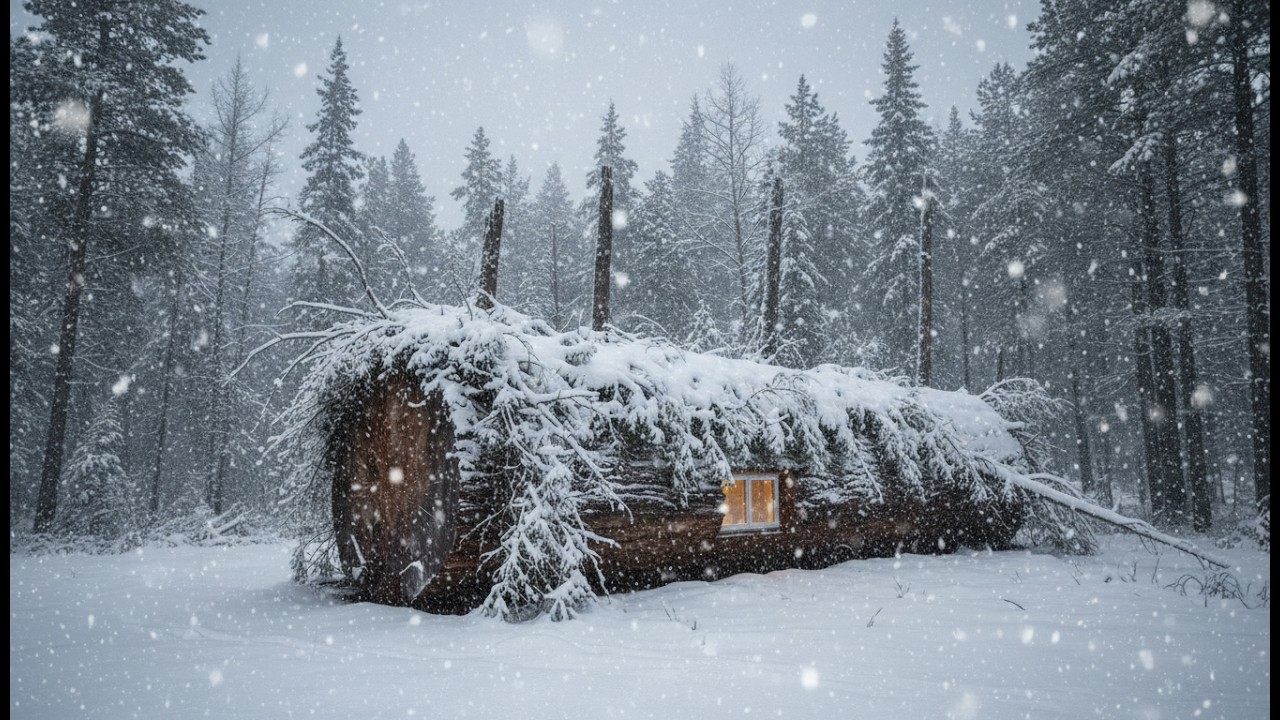 I Built the Ultimate Hidden Bushcraft Shelter Inside a Hollow Tree