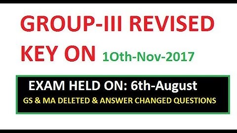 APPSC GROUP3 REVISED KEY|| Exam Held on 6th August-2017