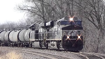 Two Norfolk Southern Units Idling in Canadian Pacific Ottumwa Yard