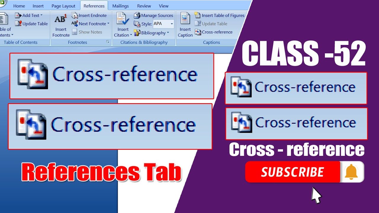 MS Word tutorials Telugu#how to use cross reference in MS Word#cross ...