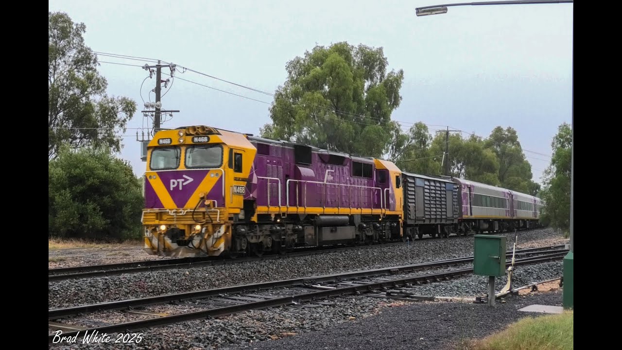 N468 and failed N461 top and tail 8080 empty cars ex Dingee- 6/1/25