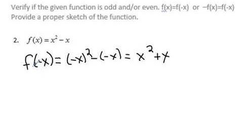 Odd Even Functions WS Question 2