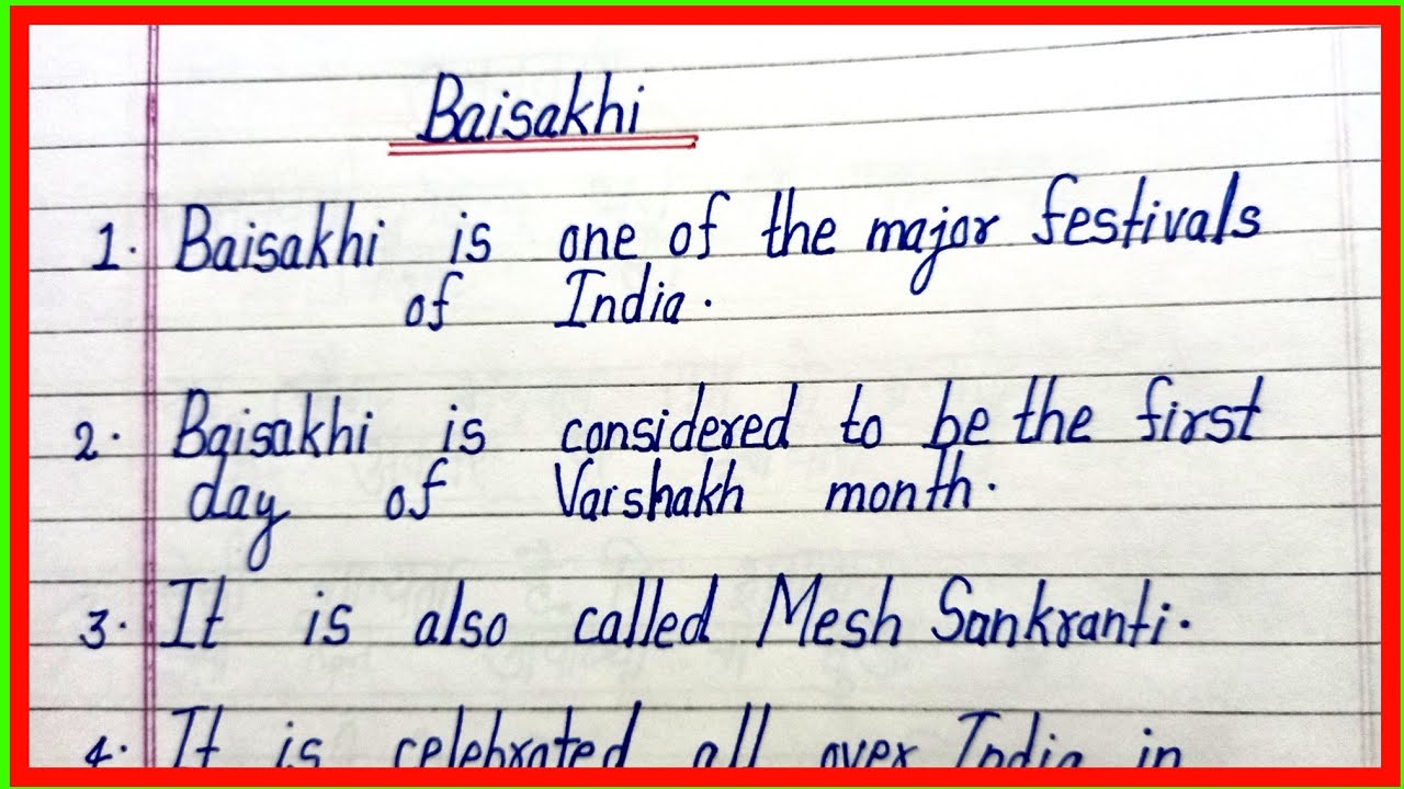 essay on baisakhi in english 300 words
