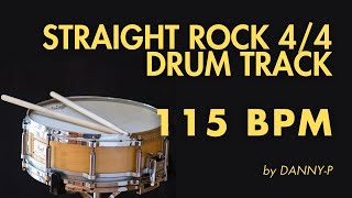 Straight Rock 4/4 Drum Track 115 BPM