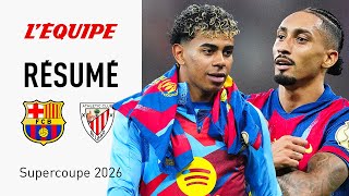 Super Cup 2026 - Raphinha scores twice, 5 goals, Barça thrash Bilbao and reach the final
